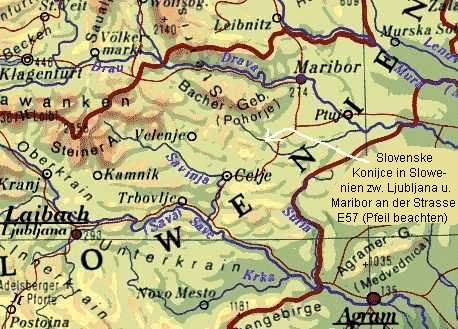 Detail-Karte der Umgebung von Slovenske Konjice in Slowenien