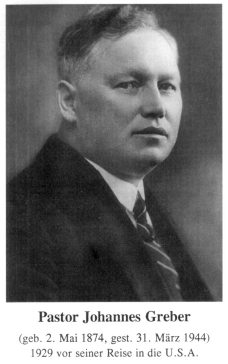Pastor Johannes Greber 1929 vor seiner Reise in die U.S.A