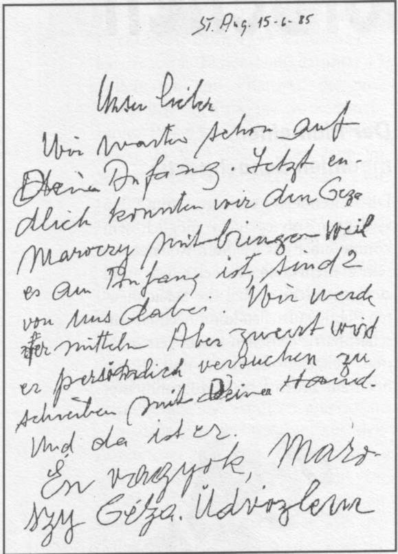 Handschrift von Gza Mroczy (1870 - 1951)