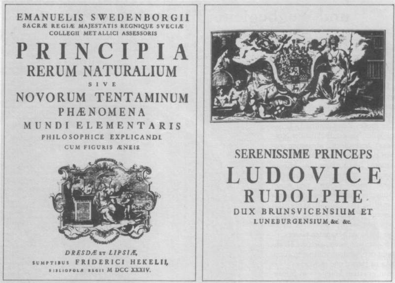 Titelseite von Swedenborgs 'PRINCIPIA RERUM NATURALIUM...'